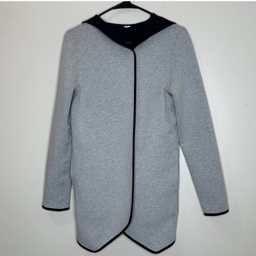Ivivva by Lululemon On the Double Active Jacket Reversible Hooded Gray Black 14